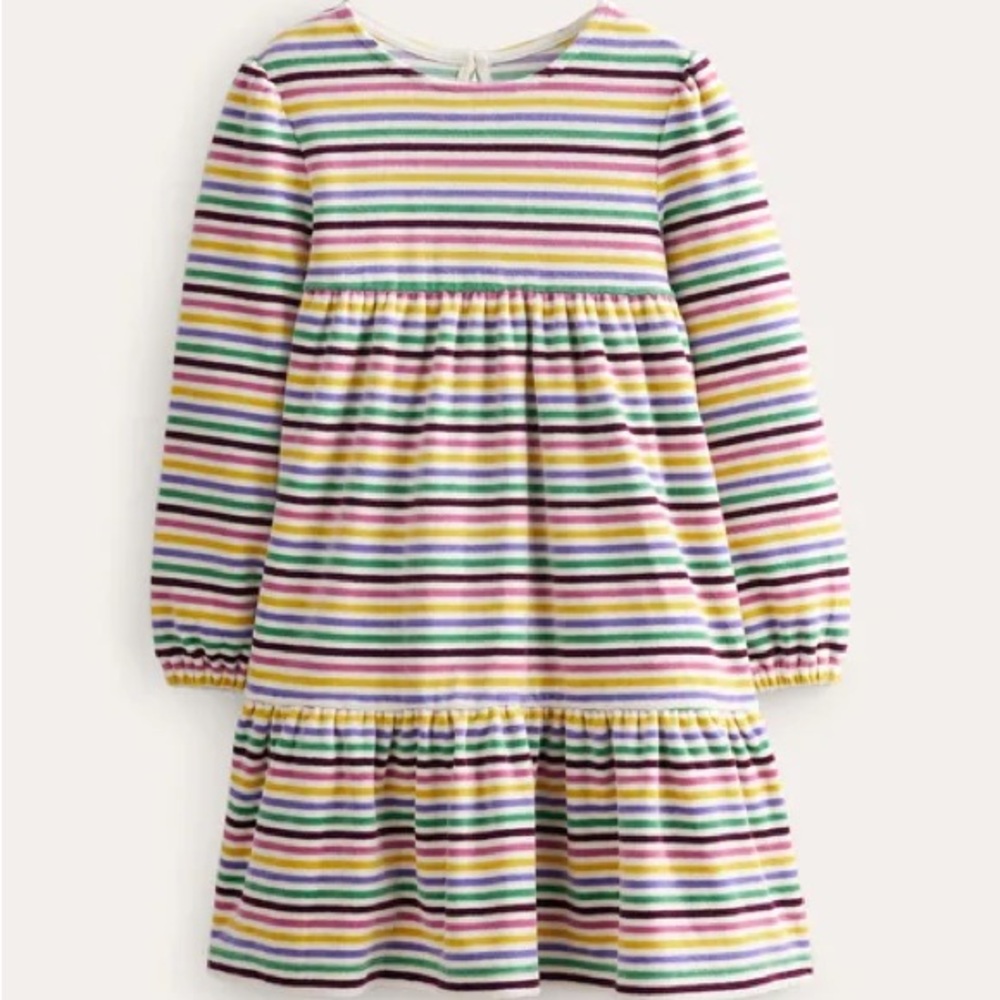 Mini Boden tiered velour dress